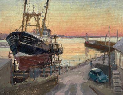 Sunset, Dry Docks Newlyn