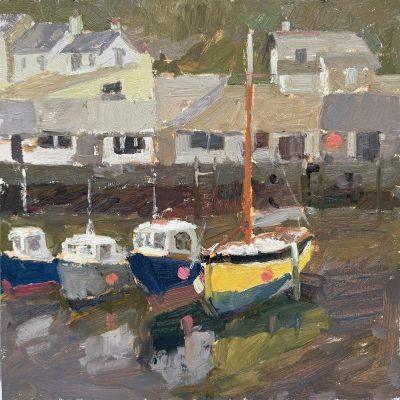 The Yellow Boat, Polperro Harbour, Low Tide