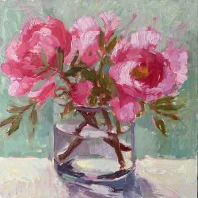 Pink Peonies in Vase