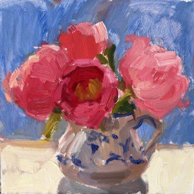 Peonies in Blue & White Jug