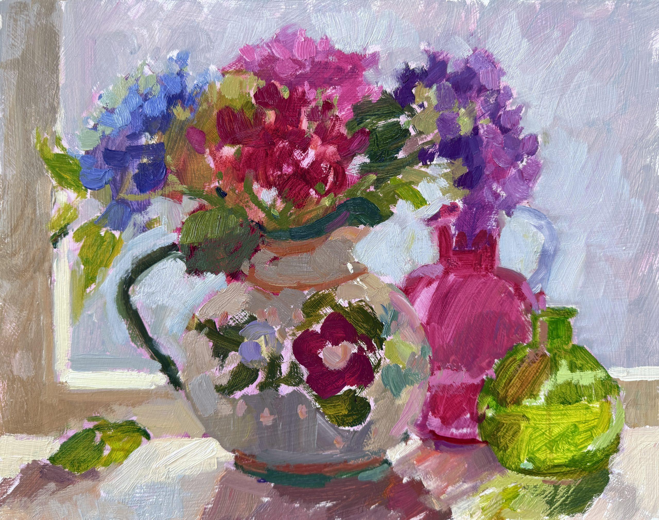 Hydrangeas & Handpainted Jug