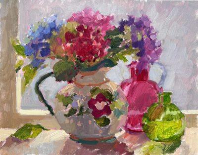 Hydrangeas & Handpainted Jug