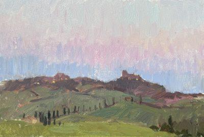 Sunset Over Hill Top Village, Tuscany