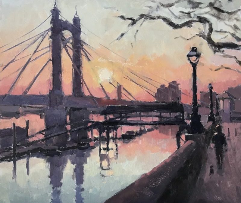 #525 ‘Albert Bridge, Sunset’